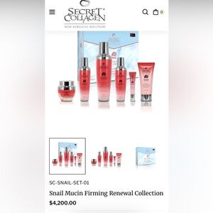 SC Snail Mucin Skincare Set - Red and Silver